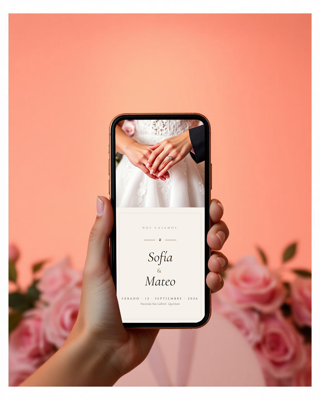 Invitación digital premium en celular